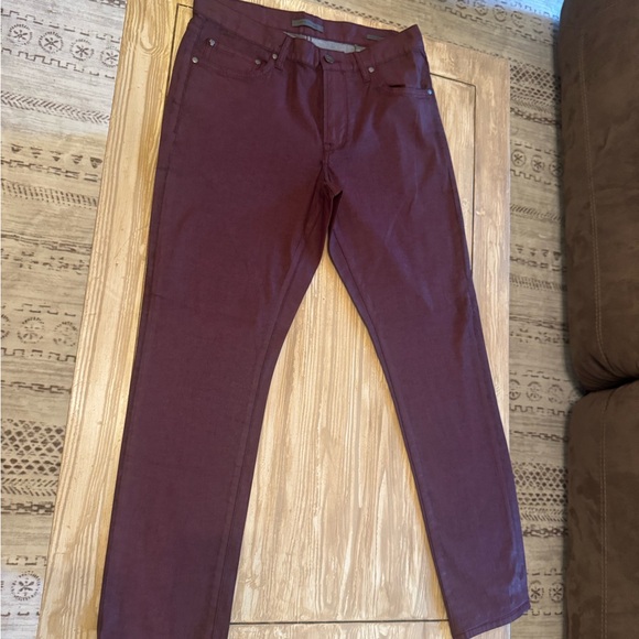 John Varvatos Burgundy Waxed Jeans
